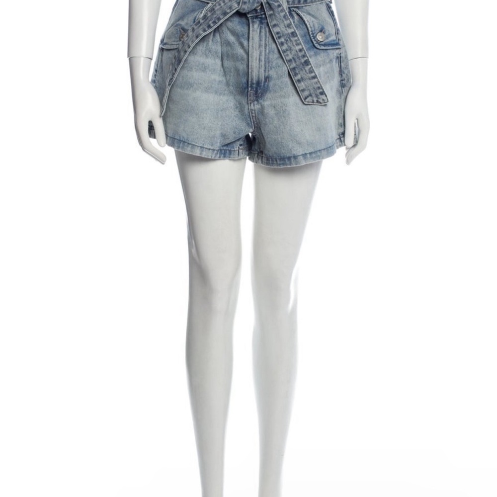Veronica Beard Blue Jean Shorts Distressed High-Waisted